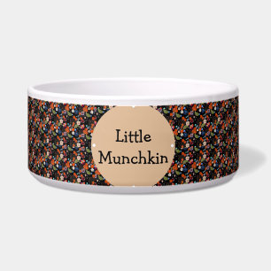 Schwarzes und formales Muster mit Monogram Dog Bow Napf