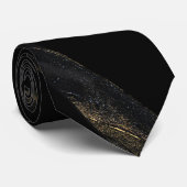 Schwarzes und Funkelnd Gold Krawatte (Gerollt)