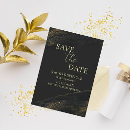 Schwarzes und Funkelnd Gold Save the Date