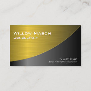 Schwarzes und gebürstetes Gold gekurvt, Visitenkarte