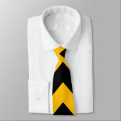 Schwarzes und gelbes Zickzack Zickzack-Muster Krawatte (Gebunden)
