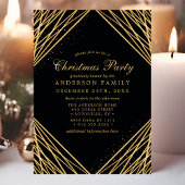 Schwarzes und geometrisches Abstraktes Party Einladung