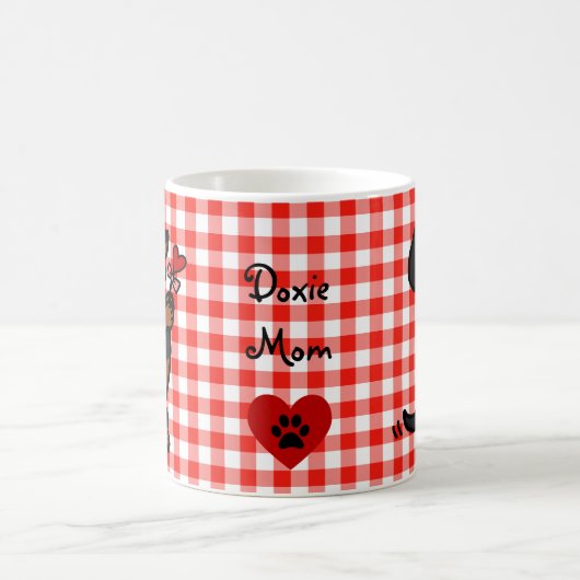 Schwarzes und glatte behaarte Dackel TANs Kaffeetasse (Mittel)