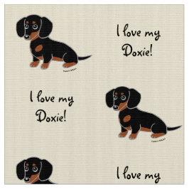 Schwarzes und glatte Dackel TANs Stoff