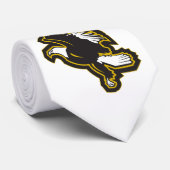 Schwarzes und Gold Eagle Krawatte (Gerollt)