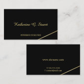 Schwarzes und Gold elegant Visitenkarte (Vorne/Hinten)
