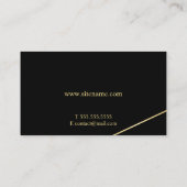 Schwarzes und Gold elegant Visitenkarte (Rückseite)