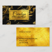 Schwarzes und Gold gemarmorte Visitenkarte (Vorne/Hinten)