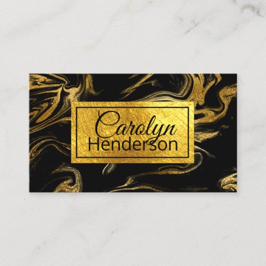 Schwarzes und Gold gemarmorte Visitenkarte (Vorderseite)