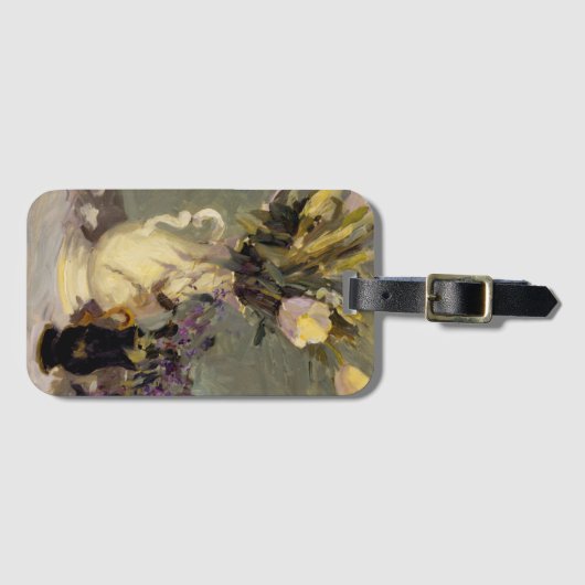 Schwarzes und Gold Gepäckanhänger (Vorderseite (Horizontal))