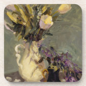 Schwarzes und Gold Getränkeuntersetzer (Vorderseite)