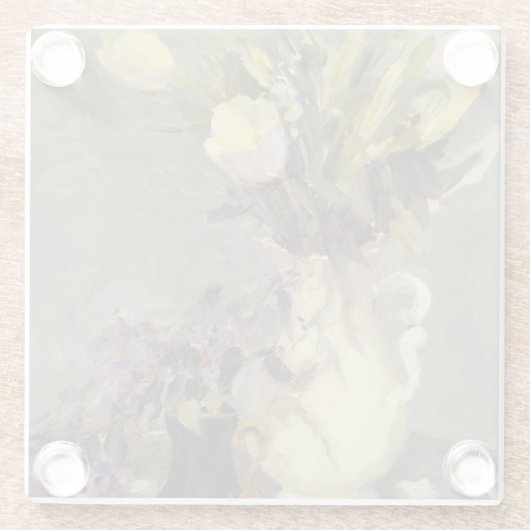 Schwarzes und Gold Glasuntersetzer (Rückseite)