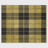 Schwarzes und Gold Plaid-04 Geschenkpapier (Flach)