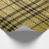Schwarzes und Gold Plaid-13 Geschenkpapier (Ecke)