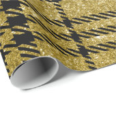 Schwarzes und Gold Plaid-13 Geschenkpapier (Rolleneckpunkt)