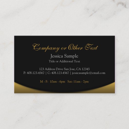 Schwarzes und Gold Visitenkarte (Vorderseite)