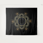 Schwarzes und Goldabstrakte Wandteppich (Vorderseite (Horizontal))