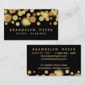 Schwarzes und GoldBokeh Punkt-Visitenkarte Visitenkarte (Vorne/Hinten)