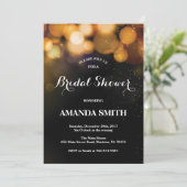 Schwarzes und GoldBrautparty-Einladung Einladung (Stehend Vorderseite)