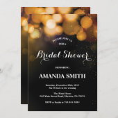 Schwarzes und GoldBrautparty-Einladung Einladung (Vorne/Hinten)