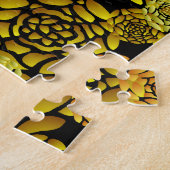 Schwarzes und Goldchrysantheme-Puzzle Puzzle (Seite)