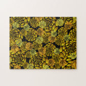 Schwarzes und Goldchrysantheme-Puzzle Puzzle (Horizontal)