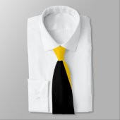 Schwarzes und Golddiagonale Breit-Streifen Krawatte (Gebunden)