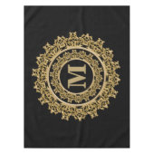 Schwarzes und Goldelegantes Monogramm Tischdecke (Vorderseite)