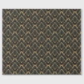 Schwarzes und goldenes Art Deco Design Geschenkpapier (Flach)