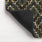 Schwarzes und goldenes Art Deco Design Mousepad (Ecke)