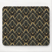 Schwarzes und goldenes Art Deco Design Mousepad (Vorne)