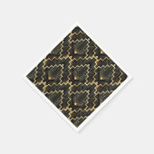 Schwarzes und goldenes Art Deco Design Serviette (Ecke)