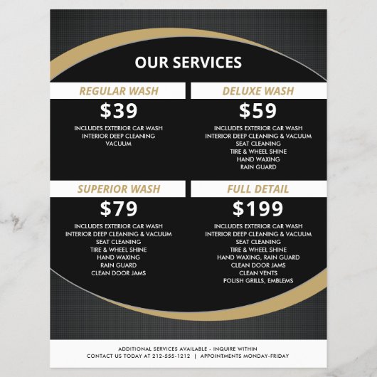 Schwarzes und goldenes Auto im Detail, Auto Wash F Flyer (Hinten)