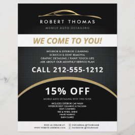 Schwarzes und goldenes Auto im Detail, Auto Wash F Flyer