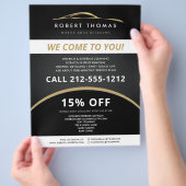 Schwarzes und goldenes Auto im Detail, Auto Wash F Flyer (Hand)