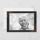 Schwarzes und goldenes Beileid mit Foto nach Beerd Dankeskarte (Rückseite)