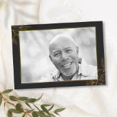 Schwarzes und goldenes Beileid mit Foto nach Beerd Dankeskarte