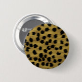 Schwarzes und goldenes Brown-Gepard-Druck-Muster Button (Vorne & Hinten)