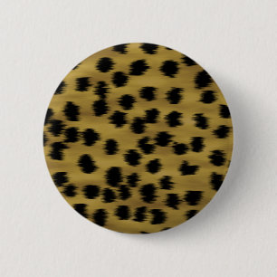 Schwarzes und goldenes Brown-Gepard-Druck-Muster Button