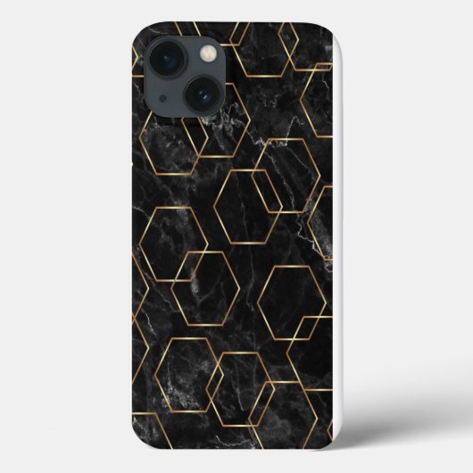 Schwarzes und goldenes Case-Mate iPhone Case (Rückseite)