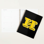 Schwarzes und goldenes Collegestil-Monogramm Planer (Anzeige)