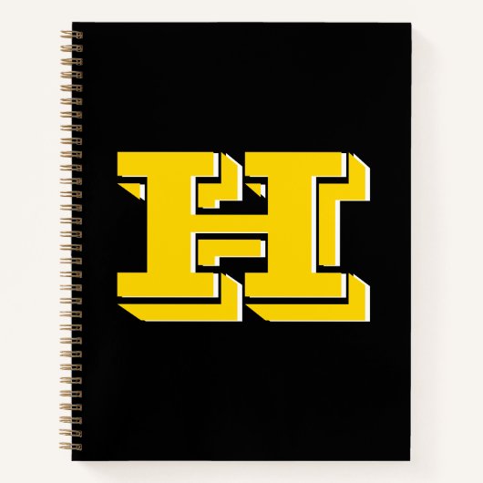 Schwarzes und goldenes Collegiate-Farbstil-Monogra Notizblock (Vorderseite)