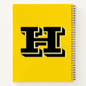 Schwarzes und goldenes Collegiate-Farbstil-Monogra Notizblock (Rückseite)