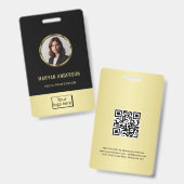 Schwarzes und goldenes Design, Logo oder Foto im g Ausweis (Vorder- & Rückseite)