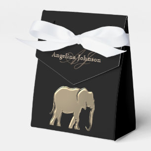 Schwarzes und goldenes Elefant klassiges elegantes Geschenkschachtel