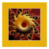 Schwarzes und goldenes Fraktal aus Garn Poster (Vorderseite)