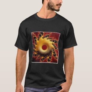 Schwarzes und goldenes Fraktal aus Garn T-Shirt