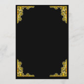 Schwarzes und goldenes Hochzeitsprogramm Programm (Rückseite)