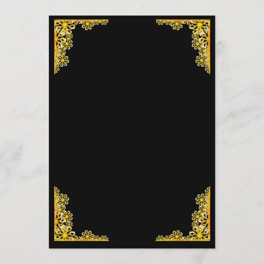 Schwarzes und goldenes Hochzeitsprogramm Programm (Rückseite)