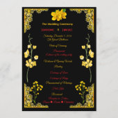 Schwarzes und goldenes Hochzeitsprogramm Programm (Vorderseite)